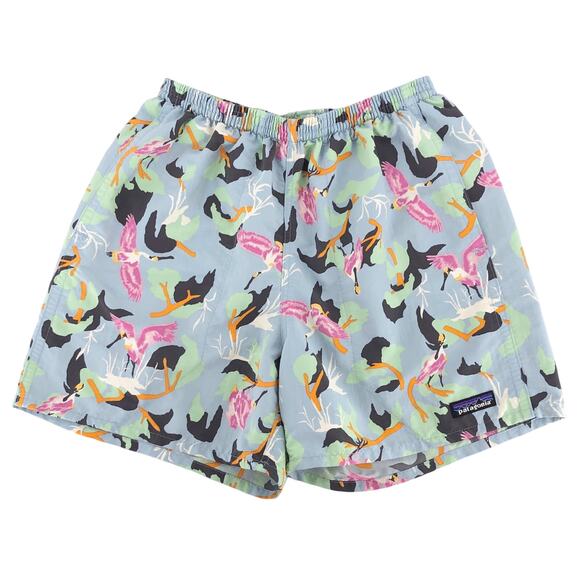 Patagonia Baggies swim shorts light blue flying crane print - Picture 1 of 9